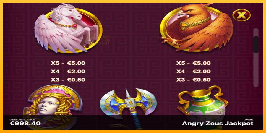 Angry Zeus Jackpot automat për para të vërteta, foto 5