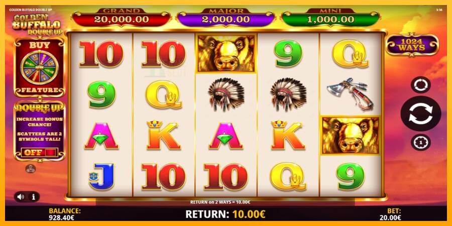 Golden Buffalo Double Up automat për para të vërteta, foto 3