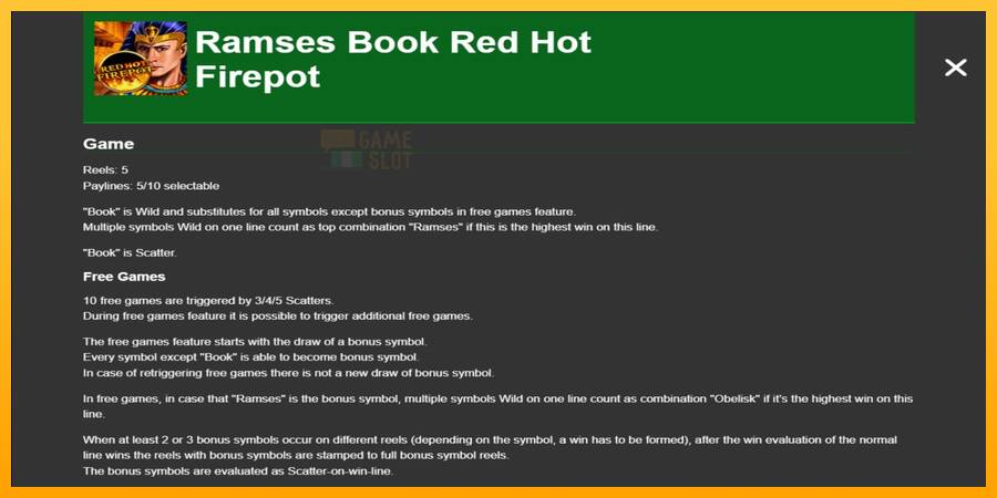 Ramses Book Red Hot Firepot automat për para të vërteta, foto 1