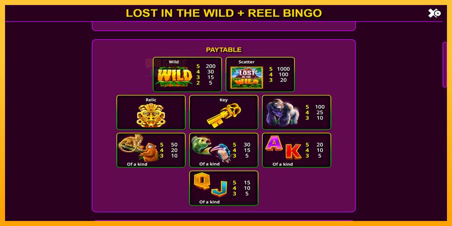 Lost in the Wild with Reel Bingo automat për para të vërteta, foto 6