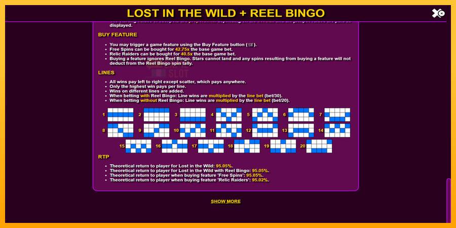 Lost in the Wild with Reel Bingo automat për para të vërteta, foto 7