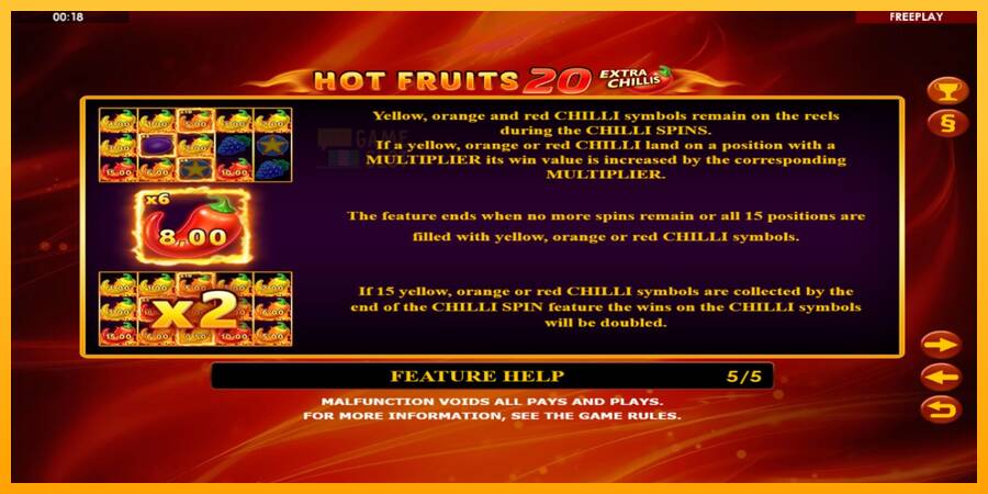 Hot Fruits 20 Extra Chillis automat për para të vërteta, foto 7