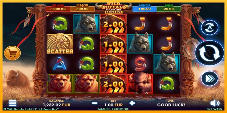 Wild Buffalo Hold N Link Bonus Buy automat për para të vërteta, foto 2