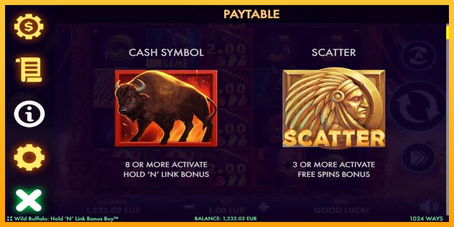 Wild Buffalo Hold N Link Bonus Buy automat për para të vërteta, foto 4