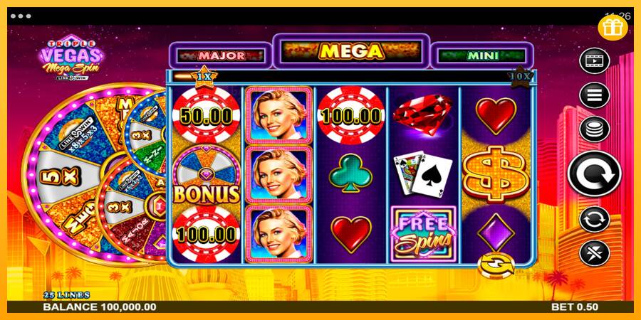 Triple Vegas Mega Spin automat për para të vërteta, foto 1