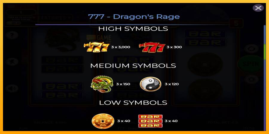 777 - Dragons Rage automat për para të vërteta, foto 5