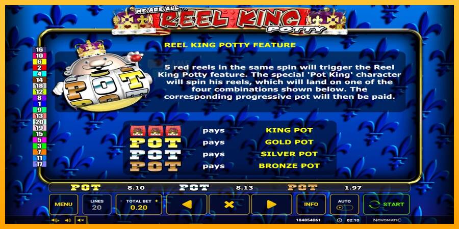 Reel King Potty automat për para të vërteta, foto 4