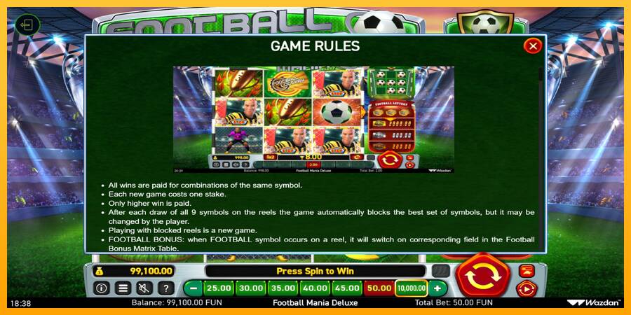 Football Mania Deluxe automat për para të vërteta, foto 6