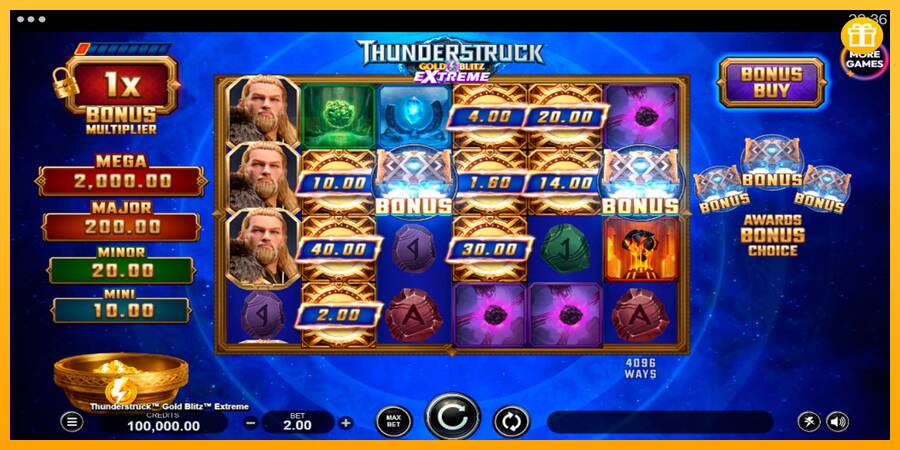 Thunderstruck Gold Blitz Extreme automat për para të vërteta, foto 1