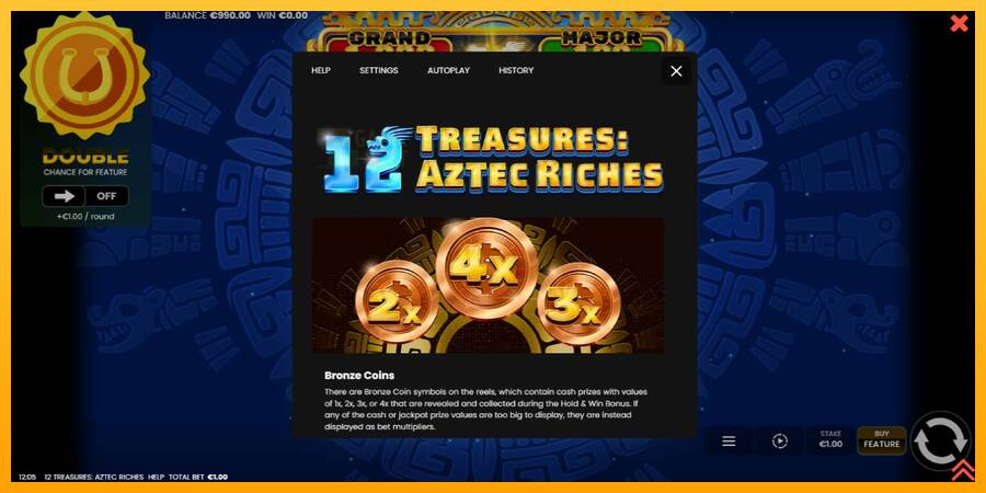 12 Treasures: Aztec Riches automat për para të vërteta, foto 5