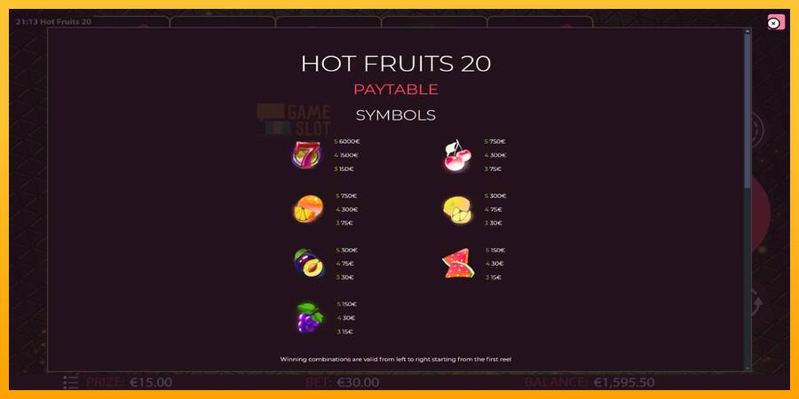 Hot Fruits 20 automat për para të vërteta, foto 5