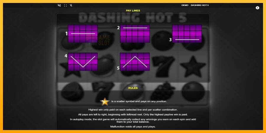 Dashing Hot 5 automat për para të vërteta, foto 6