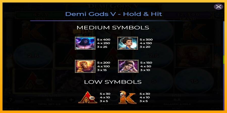 Demi Gods V Hold & Hit automat për para të vërteta, foto 6