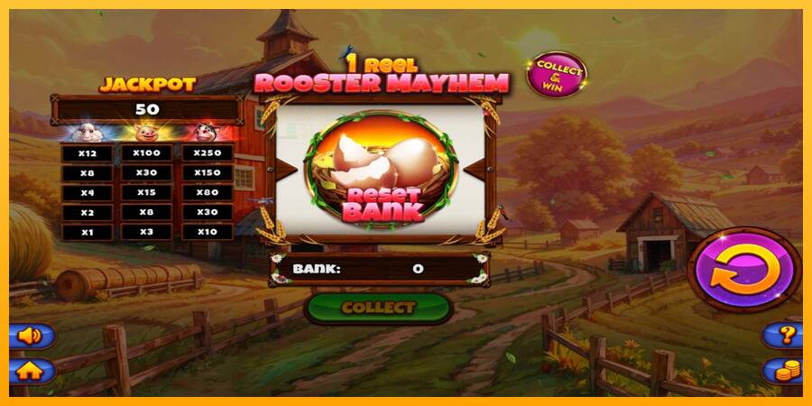 1 Reel Rooster Mayhem automat për para të vërteta, foto 1