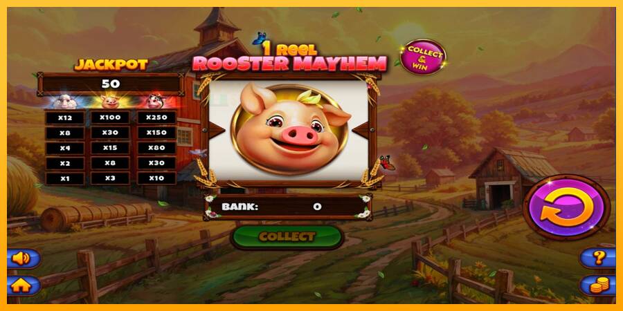 1 Reel Rooster Mayhem automat për para të vërteta, foto 3