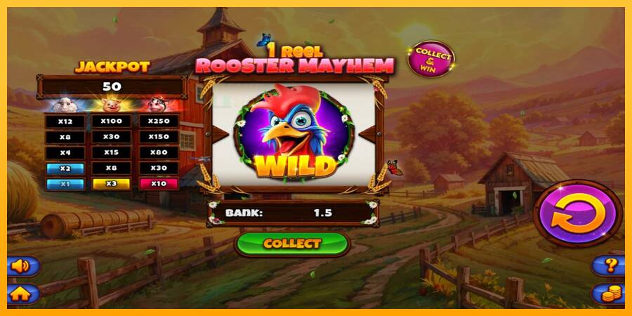 1 Reel Rooster Mayhem automat për para të vërteta, foto 4