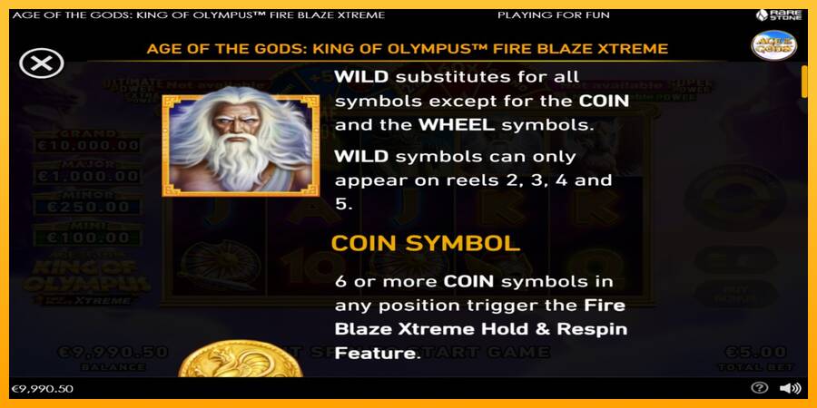 Age of the Gods: King of Olympus Fire Blaze Xtreme automat për para të vërteta, foto 4