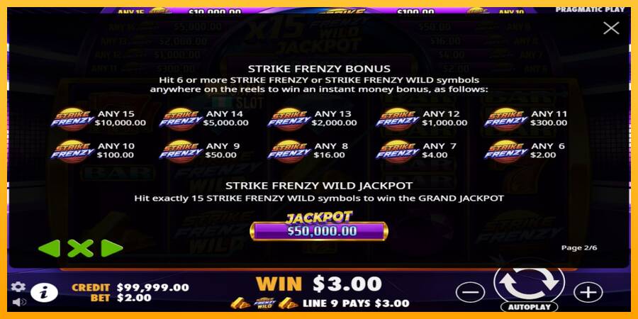 Strike Frenzy automat për para të vërteta, foto 5