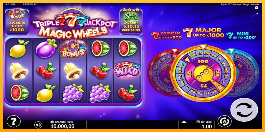 Triple 777 Jackpot Magic Wheels automat për para të vërteta, foto 2