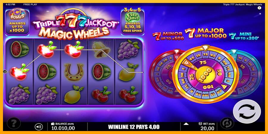 Triple 777 Jackpot Magic Wheels automat për para të vërteta, foto 4