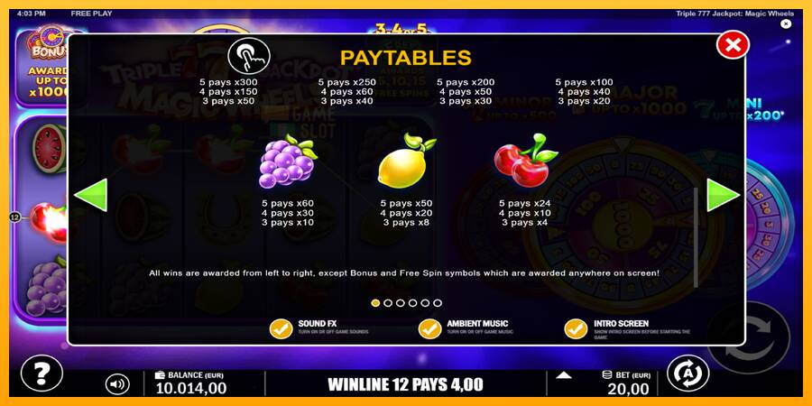 Triple 777 Jackpot Magic Wheels automat për para të vërteta, foto 6