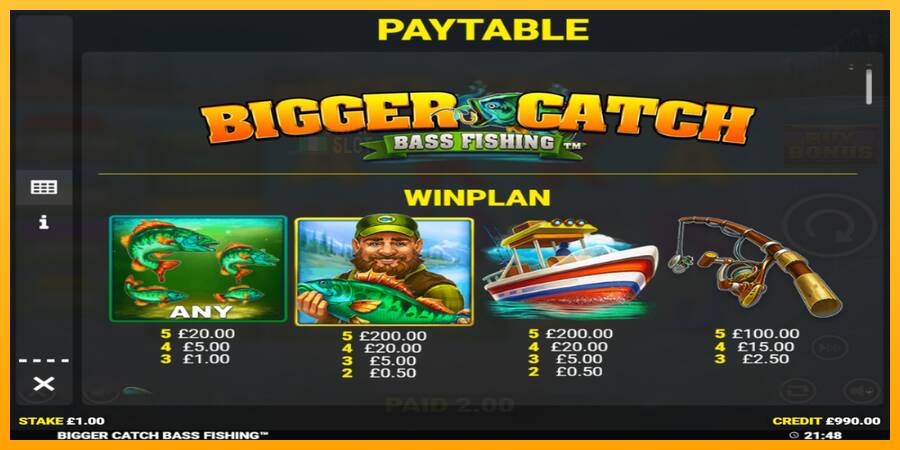 Bigger Catch Bass Fishing automat për para të vërteta, foto 4