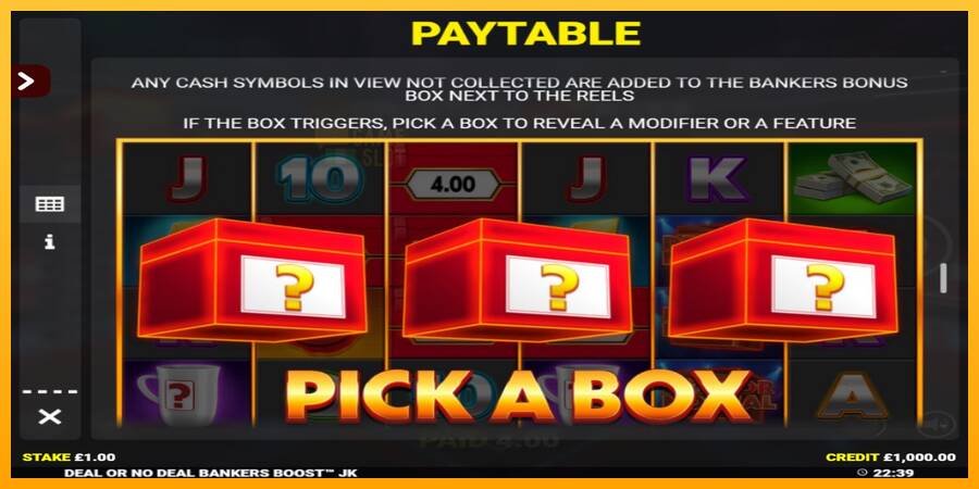 Deal or No Deal Bankers Boost Jackpot King automat për para të vërteta, foto 5