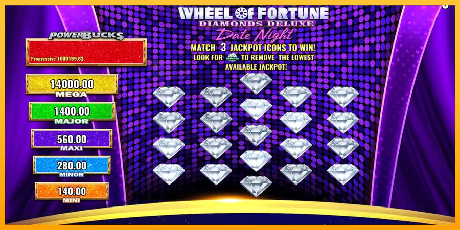 PowerBucks Wheel of Fortune Diamonds Deluxe Date Night automat për para të vërteta, foto 4