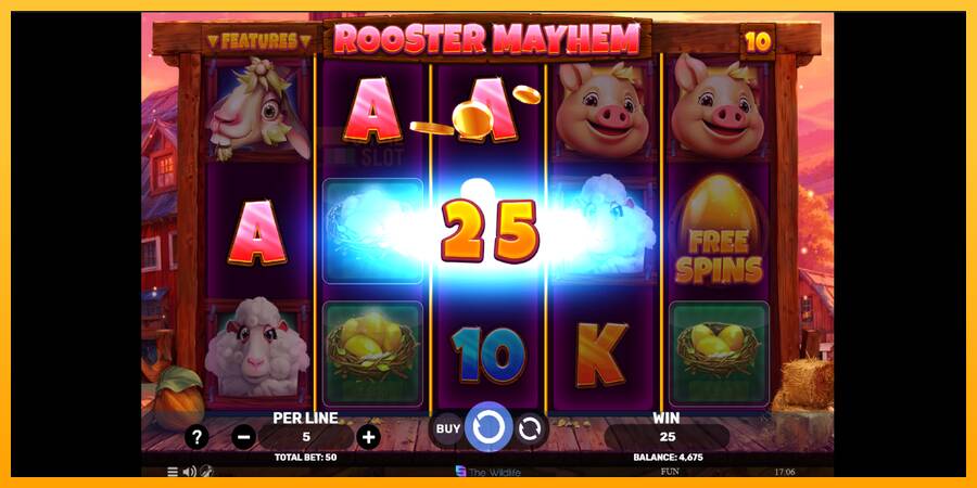 Rooster Mayhem automat për para të vërteta, foto 3