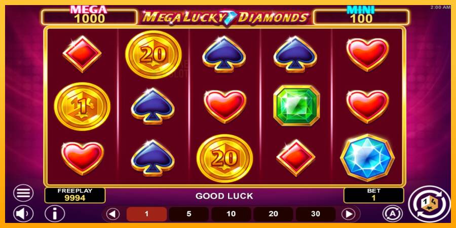 Mega Lucky Diamonds Hold & Win automat për para të vërteta, foto 2