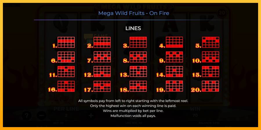 Mega Wild Fruits - On Fire automat për para të vërteta, foto 7