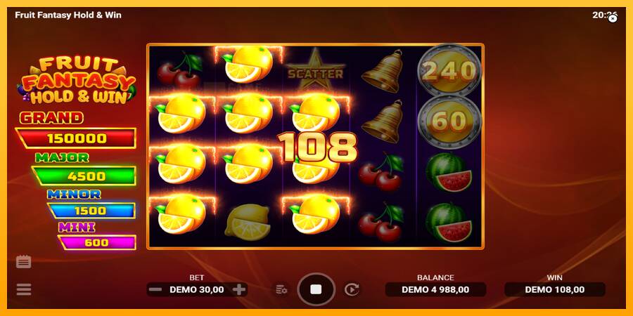 Fruit Fantasy Hold & Win automat për para të vërteta, foto 3