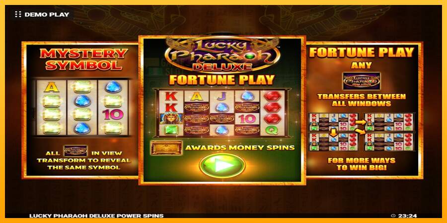 Lucky Pharaoh Deluxe Fortune Play automat për para të vërteta, foto 1