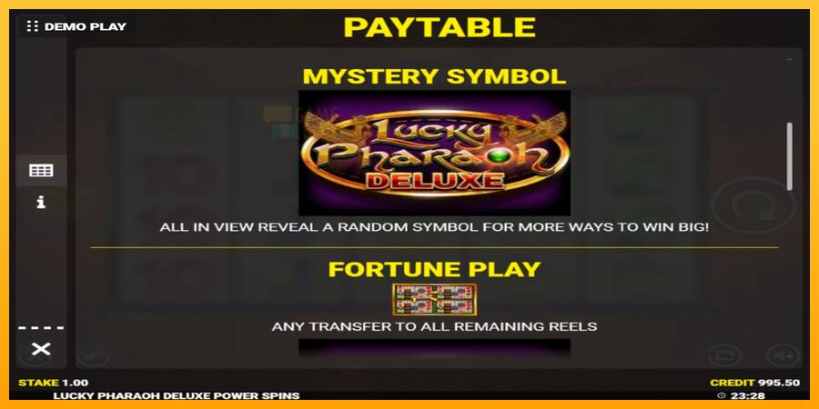 Lucky Pharaoh Deluxe Fortune Play automat për para të vërteta, foto 5