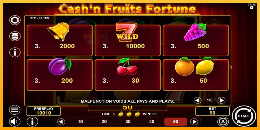 Cashn Fruits Fortune automat për para të vërteta, foto 5