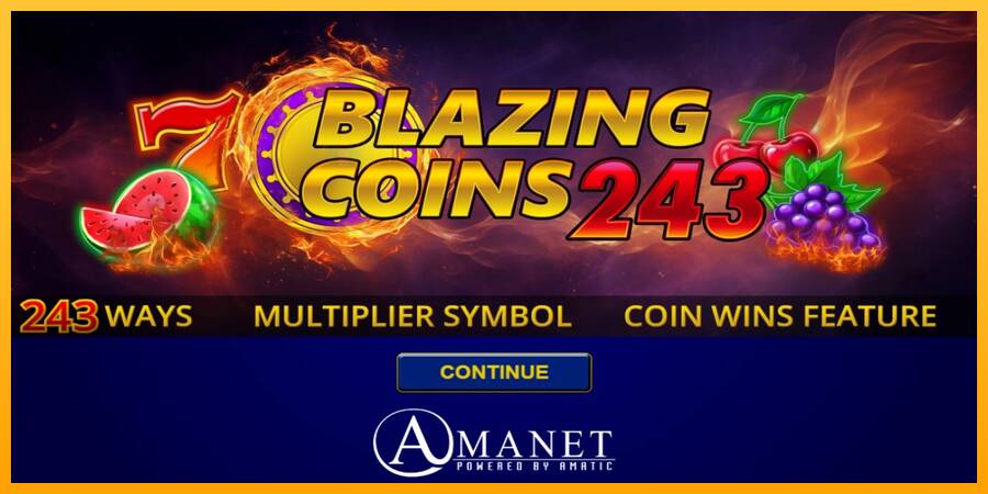 Blazing Coins 243 automat për para të vërteta, foto 1