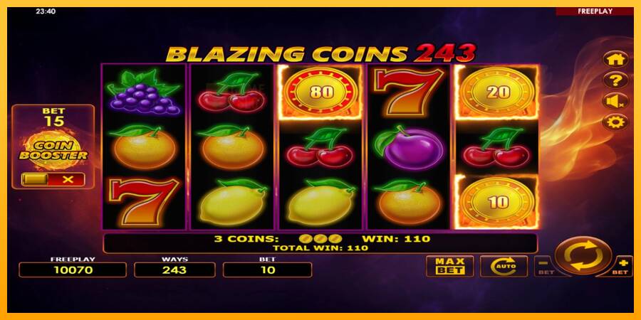 Blazing Coins 243 automat për para të vërteta, foto 3