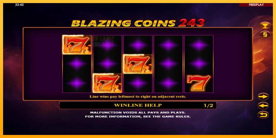 Blazing Coins 243 automat për para të vërteta, foto 5