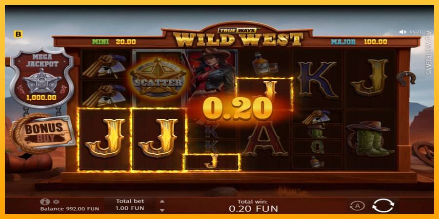 Wild West Trueways automat për para të vërteta, foto 3