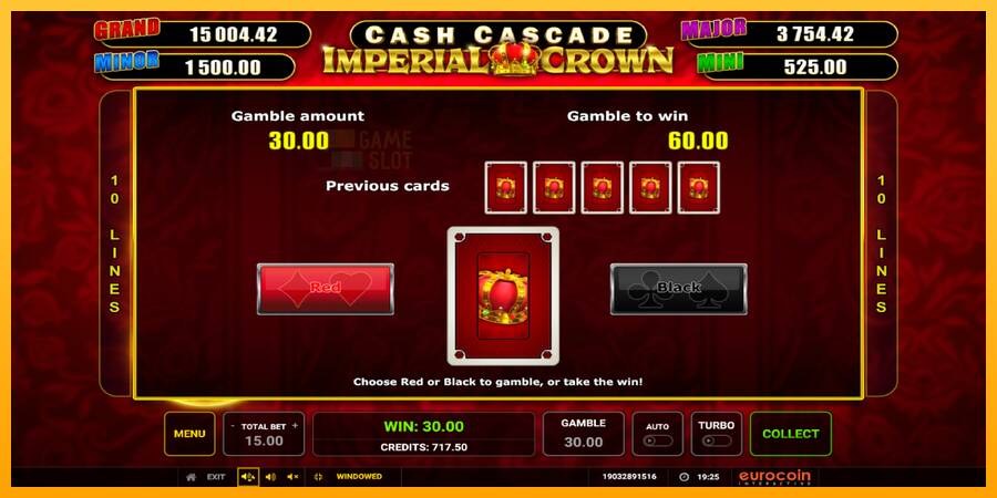 Cash Cascade Imperial Crown automat për para të vërteta, foto 4