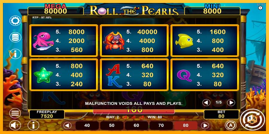 Roll The Pearls Hold & Win automat për para të vërteta, foto 5