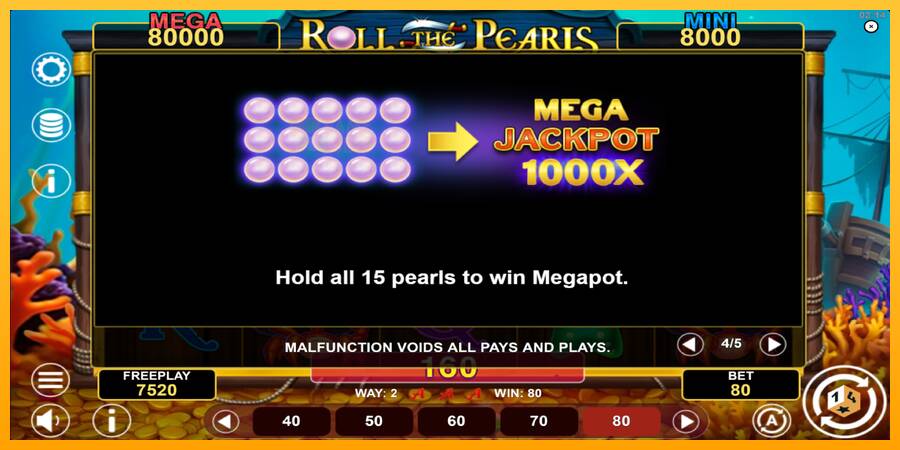 Roll The Pearls Hold & Win automat për para të vërteta, foto 7