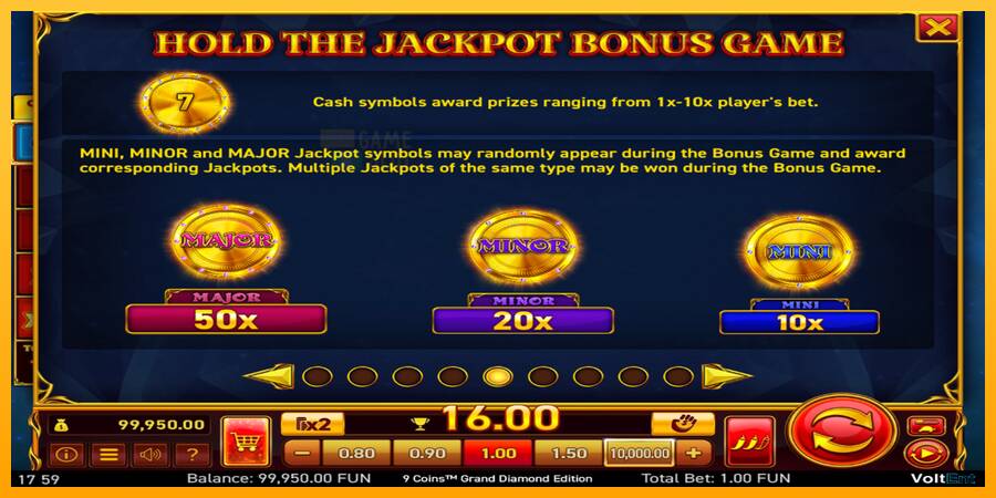 9 Coins Grand Diamond Edition Halloween Jackpots automat për para të vërteta, foto 5