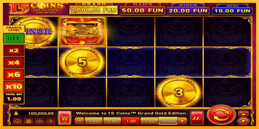 15 Coins Grand Gold Edition Halloween Jackpot automat për para të vërteta, foto 1