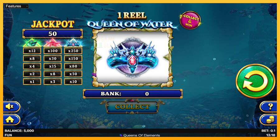 1 Reel Queen of Water automat për para të vërteta, foto 2