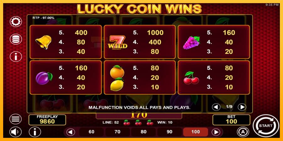 Lucky Coin Wins automat për para të vërteta, foto 4