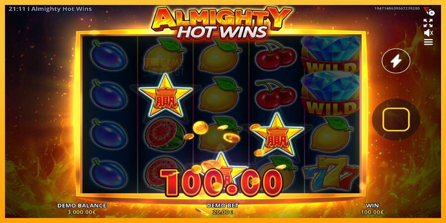 Almighty Hot Wins automat për para të vërteta, foto 3