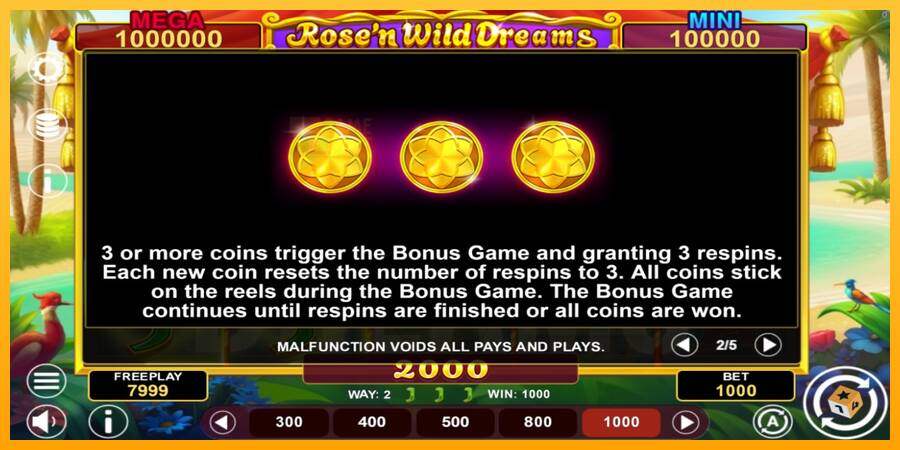 Rose’n Wild Dreams Hold & Win automat për para të vërteta, foto 5