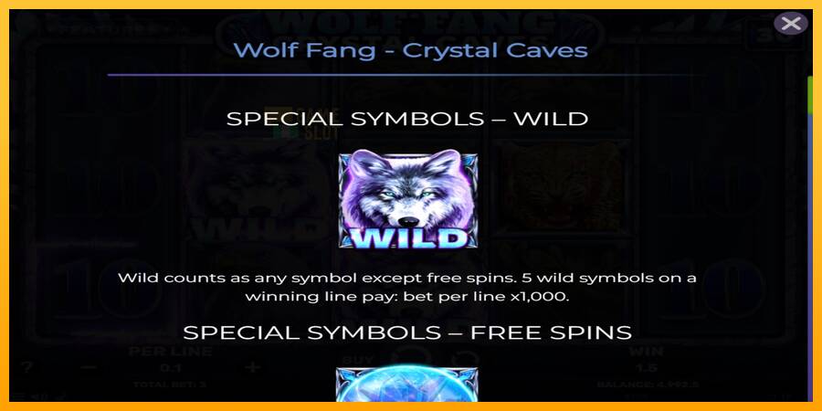 Wolf Fang - Crystal Caves automat për para të vërteta, foto 4