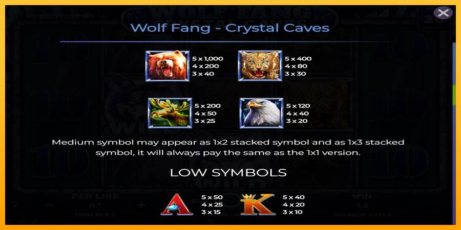 Wolf Fang - Crystal Caves automat për para të vërteta, foto 6